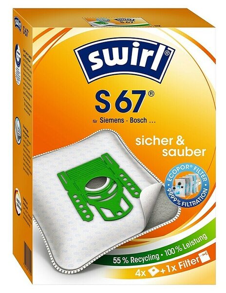 Swirl Vreča za sesalec S 67 EcoPor (4 kos, Ustrezno za: Siemens sesalnik, Bosch sesalnik)