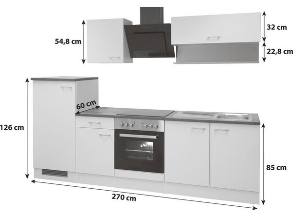 FlexWell Kuhinjski Blok Z Aparati Lucca, Bela