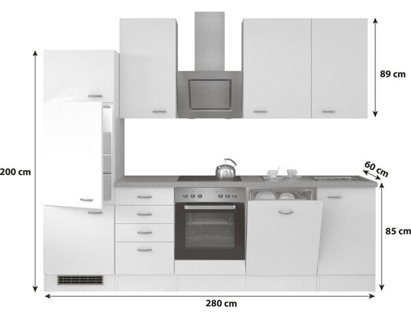 FlexWell Kuhinjski Blok Z Aparati Nano, Barva Bukve