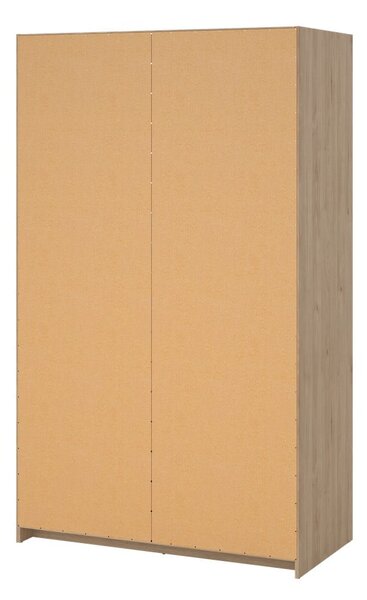 Garderobna omara v hrastovem dekorju z drsnimi vrati v naravni barvi 119x200x60 cm Naia – Tvilum