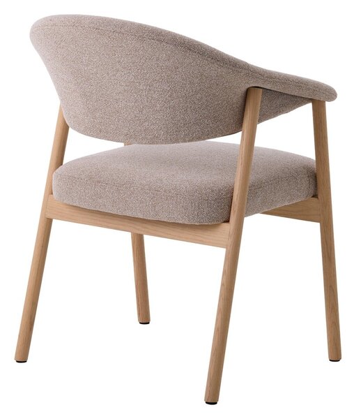 Bež jedilni stoli v kompletu z nasloni za roke 2 ks iz masivnega hrasta Elk – Unique Furniture