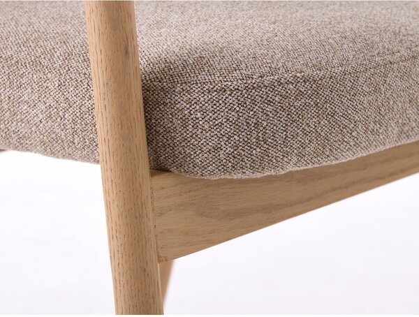 Bež jedilni stoli v kompletu z nasloni za roke 2 ks iz masivnega hrasta Elk – Unique Furniture