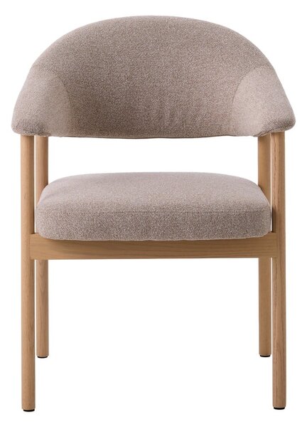 Bež jedilni stoli v kompletu z nasloni za roke 2 ks iz masivnega hrasta Elk – Unique Furniture