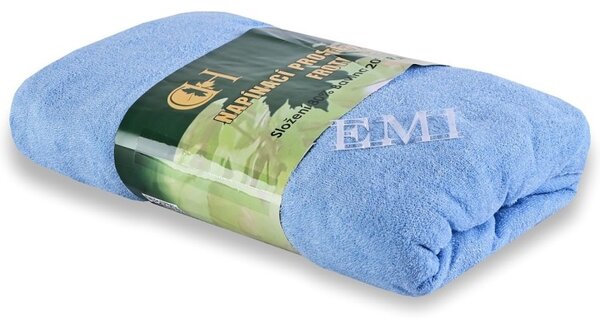 Posteljna rjuha modra froté EMI, Ponjava 90 (100)x200
