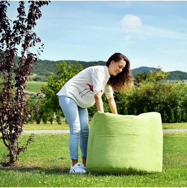 Sedežna vreča hruškovo semiša zelena EMI