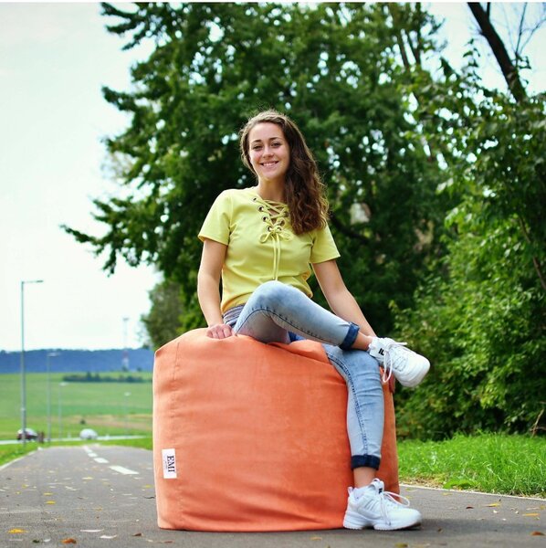 Sedežna vreča hruškasto semiš oranžna EMI
