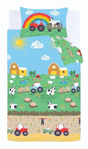 Enojna otroška posteljnina 135x200 cm Farmyard Animals – Catherine Lansfield