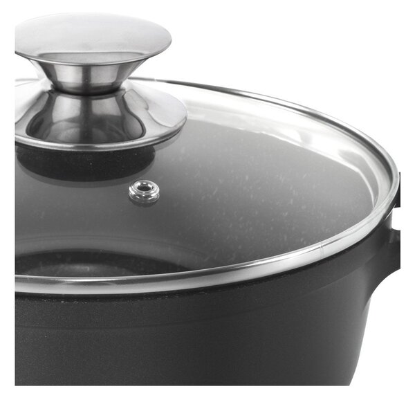 Lonec Pfluon Granit s steklenim pokrovom Orion Grande, ⌀ 24 cm