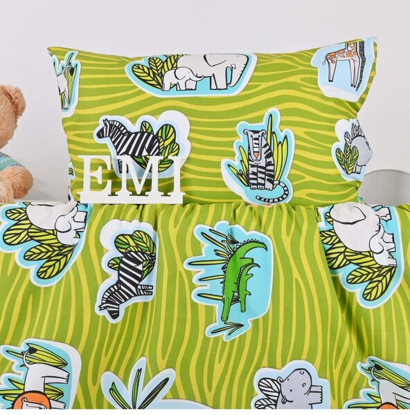 Otroška posteljnina Jungle zelena EMI, Otroški set 90x130 + 45x65