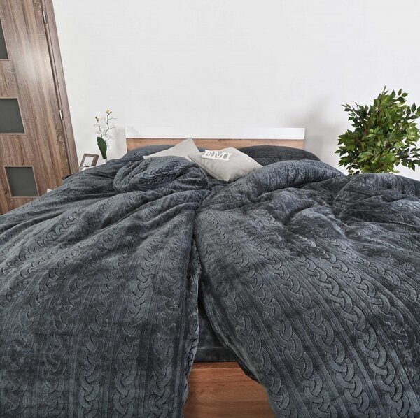 Rjuhe iz mikropliša Banu grey EMI, Standardni enojni posteljni komplet vključuje 1x 140x200 + 1x 70x90