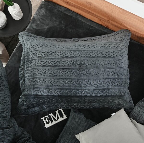 Rjuhe iz mikropliša Banu grey EMI, Standardni enojni posteljni komplet vključuje 1x 140x200 + 1x 70x90