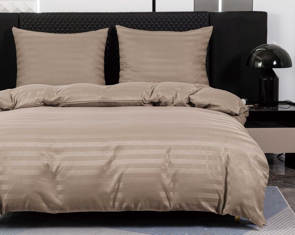 Hotelska posteljnina iz mikrovlaken JASMINE bež - črta 2 cm Dimenzija posteljnine: 70 x 90 cm | 140 x 220 cm