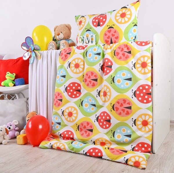 Otroška bombažna posteljnina Pikapolonice EMI, Blazina 45x65