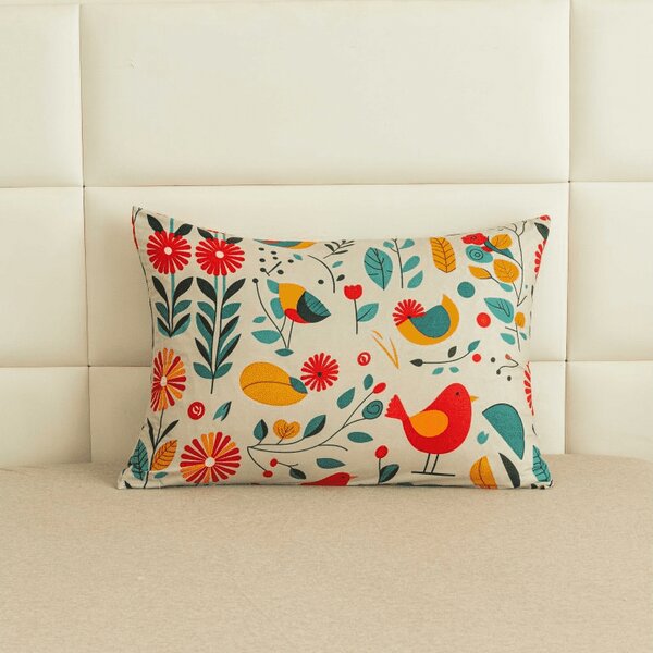 Okrasna prevleka za blazino RETRO BIRD 50x70 cm, barvna