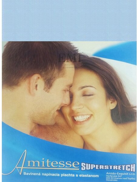 Svetlo modra superstretch posteljnina, Ponjava 90 (100)x200