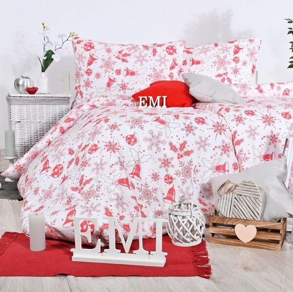 BOŽIČNA BOMBAŽNA POSTELJNINA WINTER EMI, Podaljšan enojni posteljni set vsebuje 1x 140x220 + 1x 70x90
