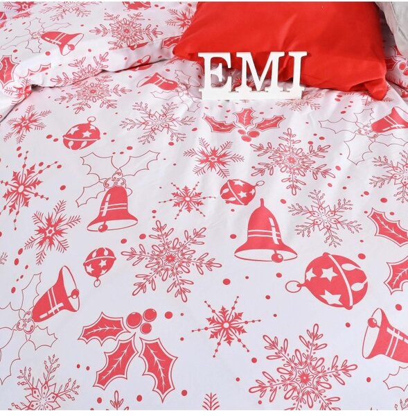 BOŽIČNA BOMBAŽNA POSTELJNINA WINTER EMI, Podaljšan enojni posteljni set vsebuje 1x 140x220 + 1x 70x90