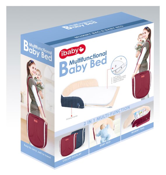 Večnamensko gnezdo za dojenčke modro Baby Bed ibaby