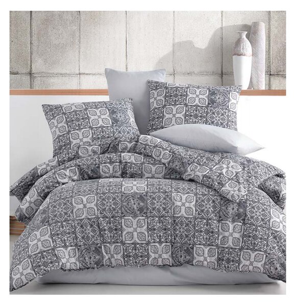 Bombažne rjuhe Ceramica Grey EMI, Francoski set1 200x220 + 2x (70x90)