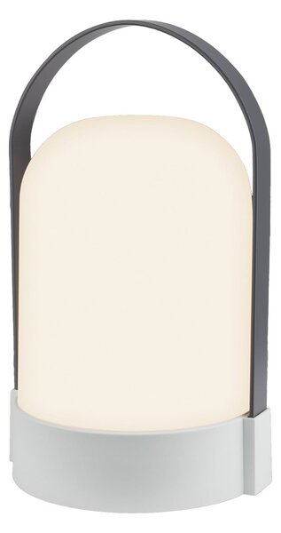 Briloner LED-akumulatorska namizna svetilka ASA BIG, svetlo siva/antracitna, 24 cm, IP44, zatemnjen, Siva, Dnevna soba / jedilnica, Kovina, Sodobni