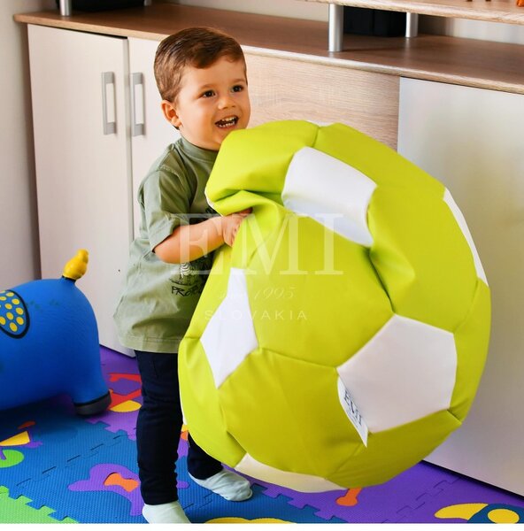 Sedežna vreča nogometna žoga mala limetino bela EMI