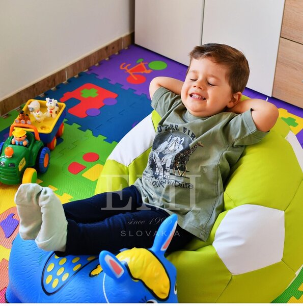 Sedežna vreča nogometna žoga mala limetino bela EMI