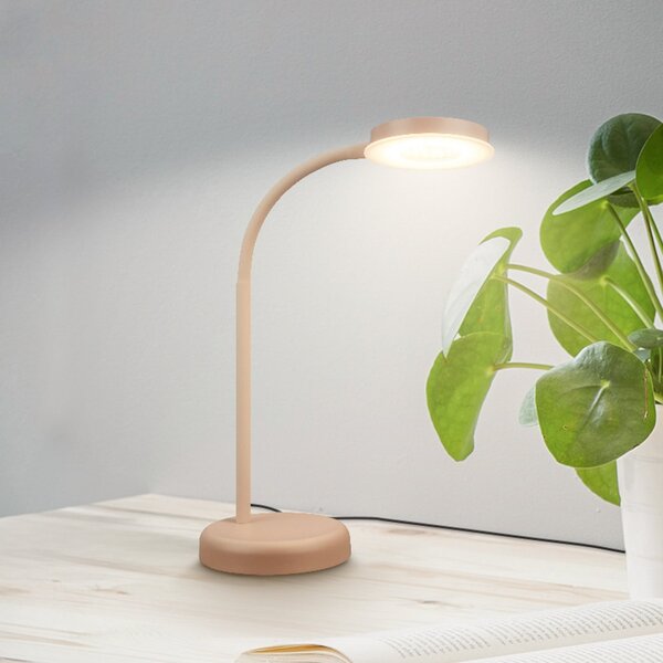 Briloner LED namizna svetilka Megg, bež, kovina, dimmer, 3.000 K, zatemnjen, Bež, Dnevna soba / jedilnica, Kovina, Sodobni