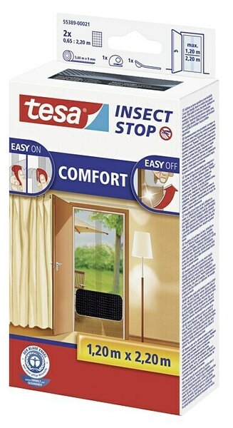 Tesa Insect Stop Mreža za zaščito pred žuželkami (Š x V: 130 x 220 cm, Antracit, Montaža mreže proti mrčesu: Pritrditev z ježkom)