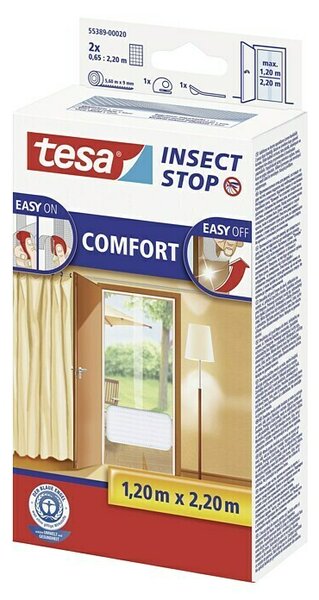 Tesa Insect Stop Mreža za zaščito pred žuželkami (Š x V: 130 x 220 cm, Bela, Montaža mreže proti mrčesu: Pritrditev z ježkom)