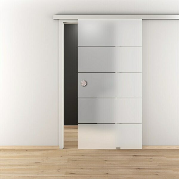 Diamond Doors Steklena drsna vrata Lines Positiv (935 x 2.058 mm, Kaljeno varnostno steklo (ESG))