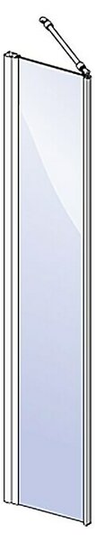 Camargue Vario Tuš stena fiksni del S15 (40 x 191,5 cm, Prevlečena, Debelina: 6 mm, Krom)