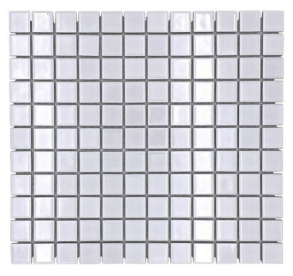 Mozaična ploščica kvadrat Uni B 100 (32,6 x 30 cm, Bele barve, Sijaj)