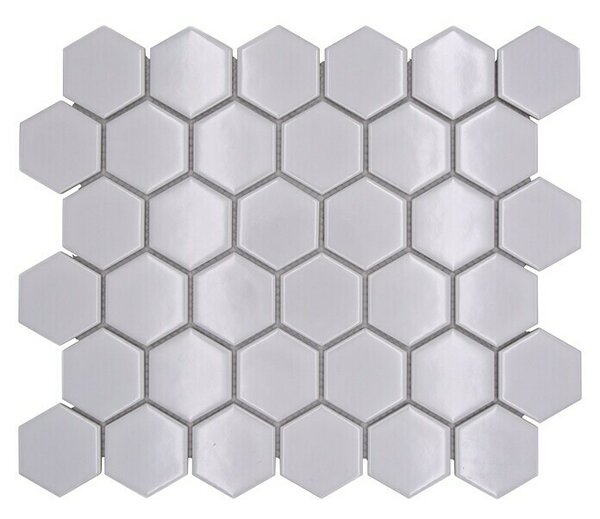 Mozaična ploščica Hexagon Uni HX 080 (32,5 x 28,1 cm, Bele barve, Sijaj)