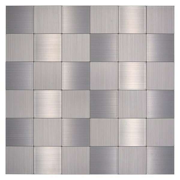 Samolepilni mozaik SAM 4MM99 (30,5 x 30,5 cm, Srebrne barve, Sijaj)