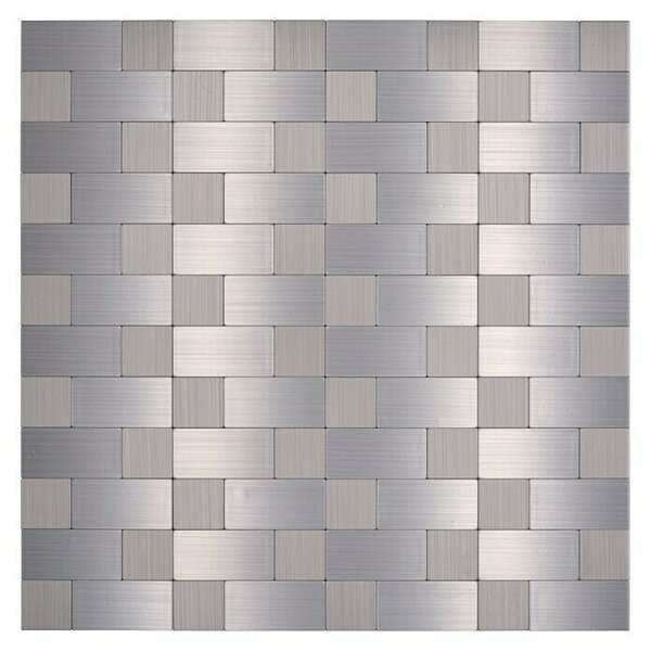 Samolepilni mozaik SAM 4MM87 (30,5 x 30,5 cm, Srebrne barve, Sijaj)