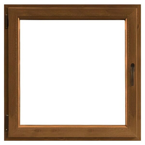 PVC okno (100 x 100 cm, Smer odpiranja: Levo, Rjava)