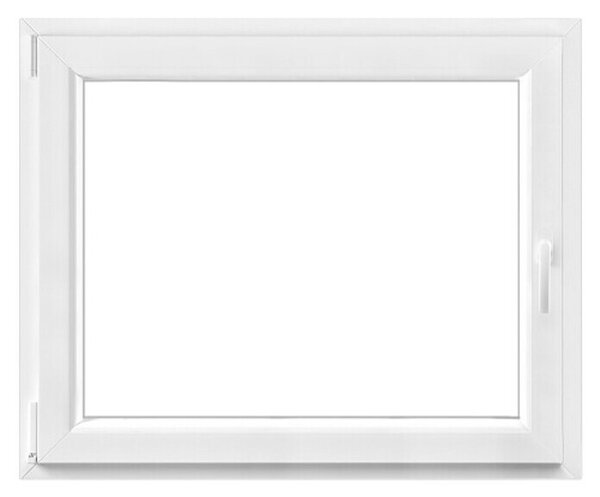 PVC okno (100 x 80 cm, Smer odpiranja: Levo, Bela)