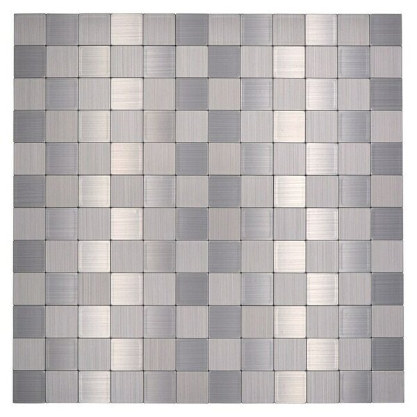 Samolepilni mozaik SAM 4MM25 (30,5 x 30,5 cm, Srebrne barve, Sijaj)