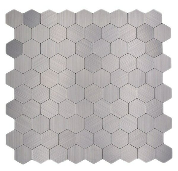 Samolepilni mozaik Hexagon SAM 4MMHX (28 x 29 cm, Srebrne barve, Sijaj)