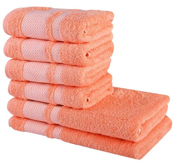 Set 6 bombažnih brisač in brisač Ates salmon EMI