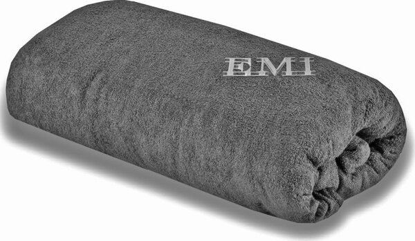 Posteljna rjuha siva froté EMI, Ponjava 90 (100)x200