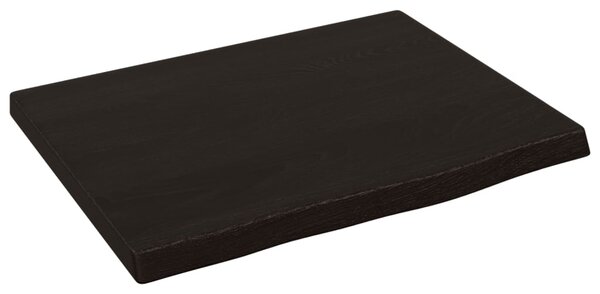 VidaXL Stenska polica temno rjava 40x30x2 cm trdna hrastovina