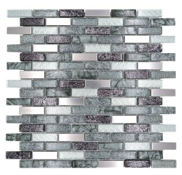 Mozaična ploščica Verbund Crystal Mix XCM IL017 (29,8 x 30,4 cm, Sive barve/črne barve, Sijaj)