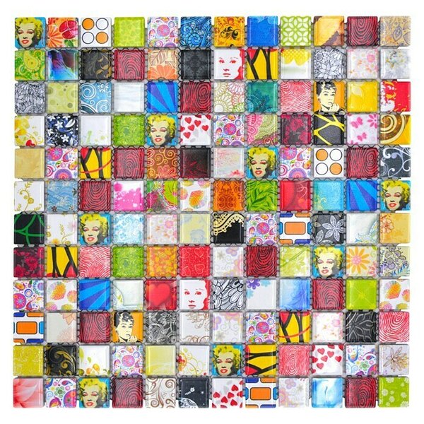 Mozaična ploščica kvadrat Mix CG STAR (30 x 30 cm, Večbarvna, Sijaj)
