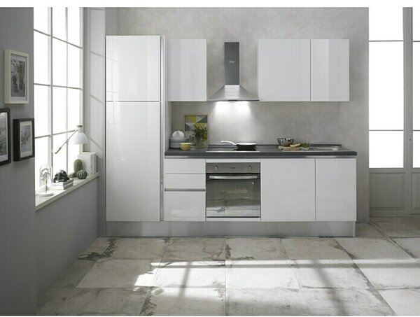 Marinelli Cucine Predsestavljena kuhinja Giulia (Širina: 275 cm, Bele barve, Z električnimi napravami, Videz delovne plošče: Marmorni videz, Spüle des
