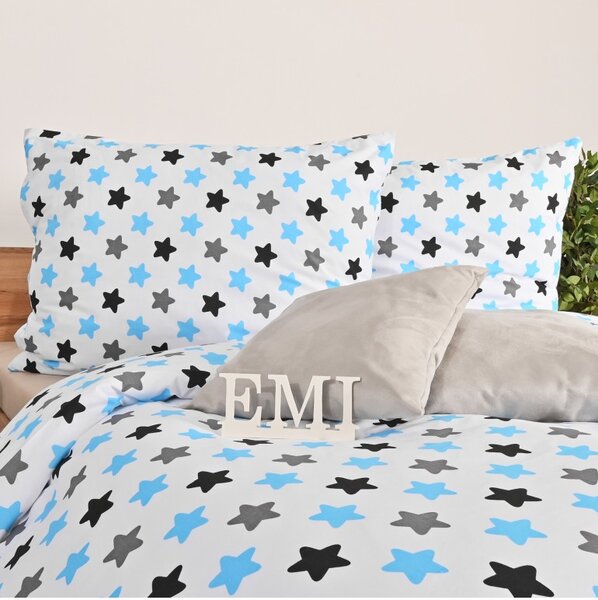 Otroška posteljnina Stars blue EMI, Otroški set 90x130 + 45x65