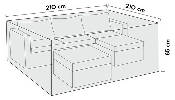 SENSUM Zaščitna prevleka za lounge set (Do x Š x V: 210 x 210 x 85 cm, Plastika)