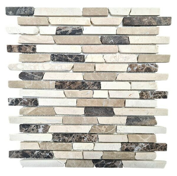 Mozaična ploščica MOS BRICK 195KBM (30,5 x 30,5 cm, Rjava/bela barva, Mat)