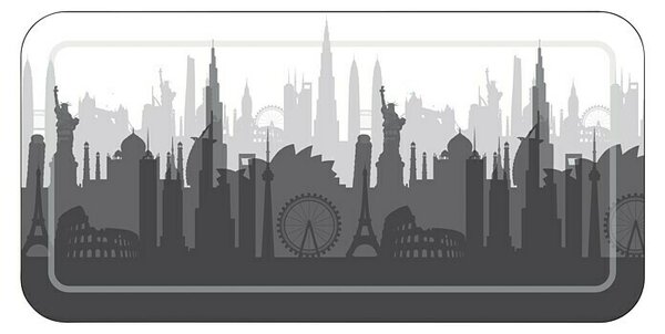 Podloga za kad Smoothie City (35 x 71 cm, PVC, Bele/sive barve/črne barve)