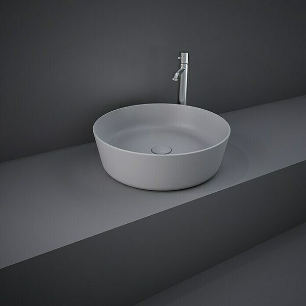 RAK Ceramics Feeling Namestitveno umivalno korito (Premer: 42 cm, Brez posebne glazure, Odprtina za armaturo: Brez, Brez izliva, Sive barve, Mat)